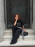 DAXUEN Short-sleeve oversized t-shirt with graphic design — model photo