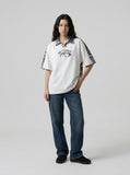 DAXUEN Casual short-sleeve collared top with animal print — model photo