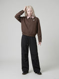 DAXUEN Men's bomber jacket with abstract embroidery and contrast collar — model photo