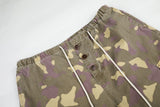 DAXUEN greenish-beige abstract camouflage wide-leg cargo pants