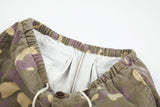DAXUEN greenish-beige abstract camouflage wide-leg cargo pants