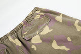 DAXUEN greenish-beige abstract camouflage wide-leg cargo pants