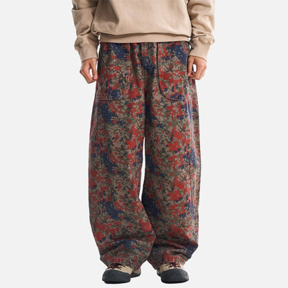 DAXUEN Loose-fitting wide-leg camouflage trousers