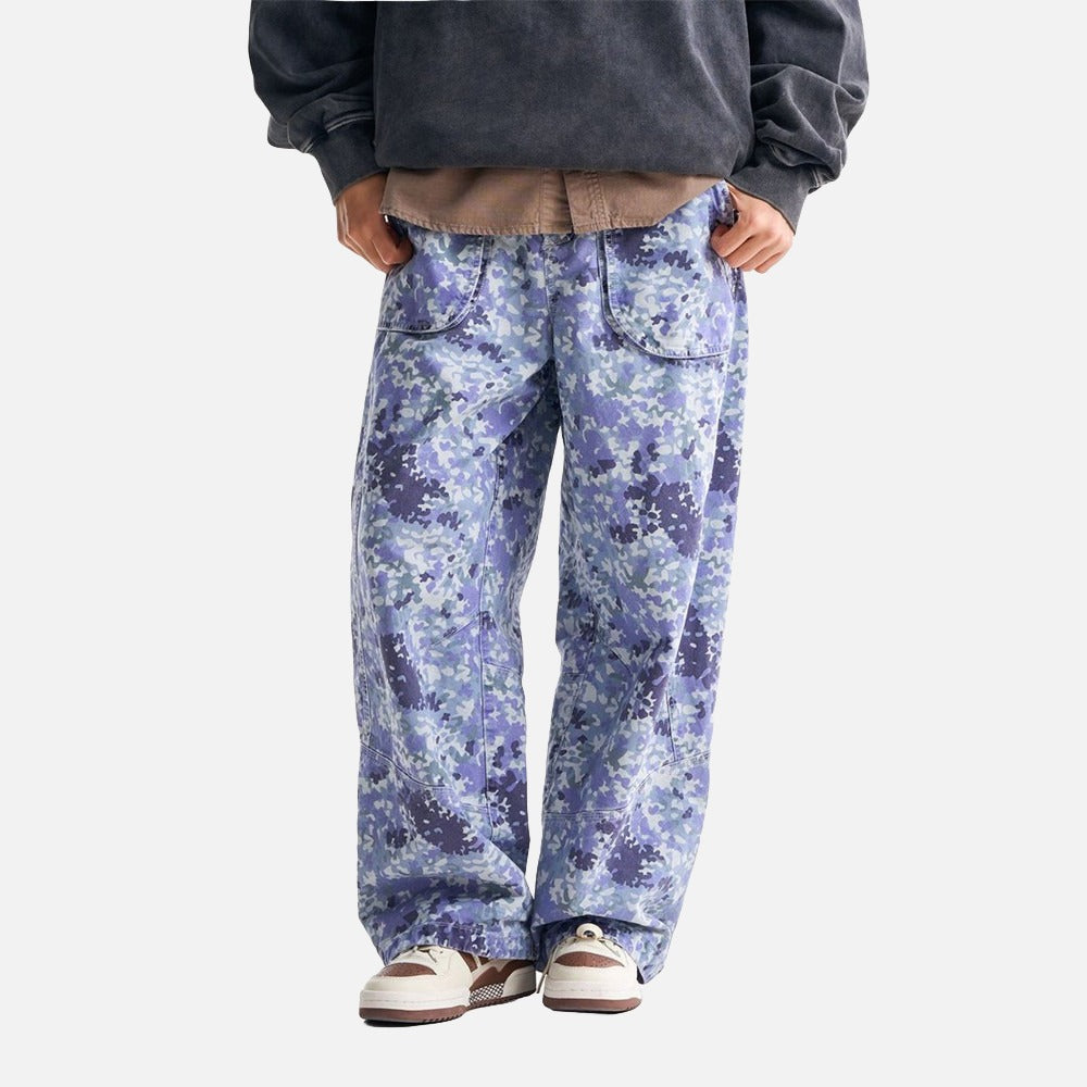 DAXUEN Loose-fitting wide-leg camouflage trousers
