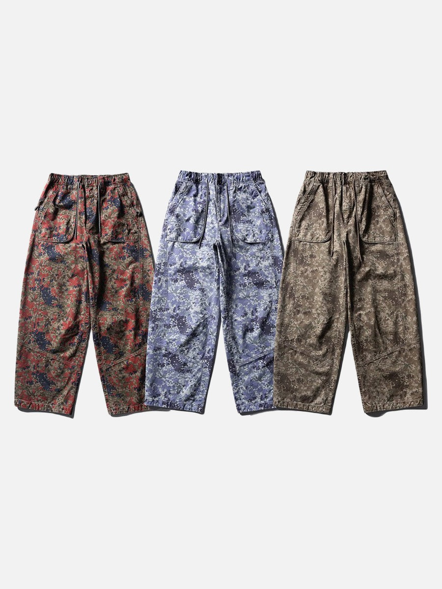 DAXUEN Loose-fitting wide-leg camouflage trousers