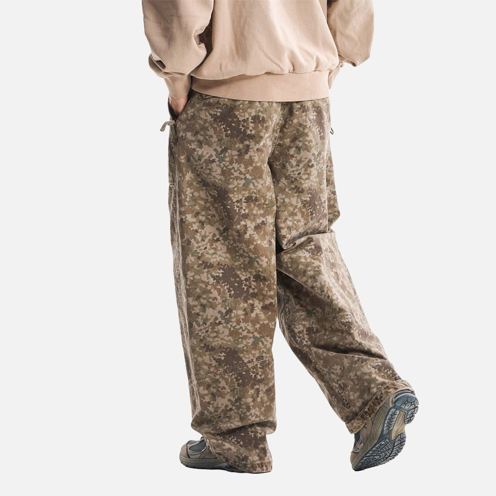 DAXUEN Loose-fitting wide-leg camouflage trousers