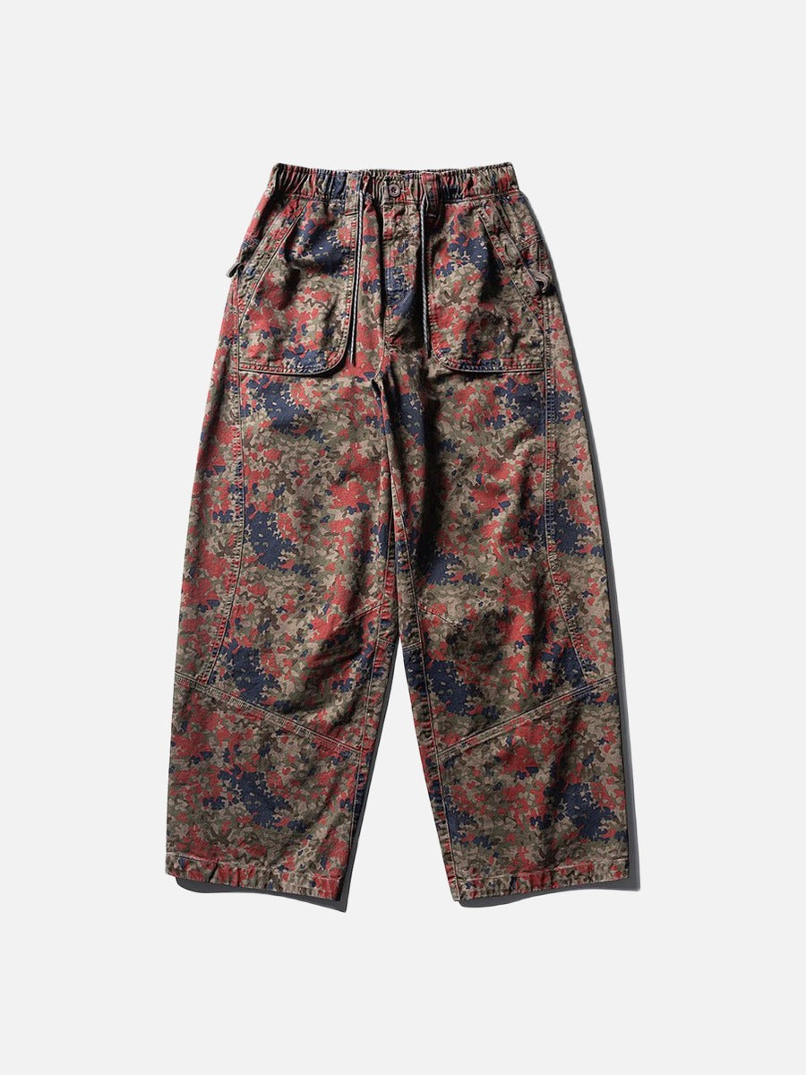 DAXUEN Loose-fitting wide-leg camouflage trousers