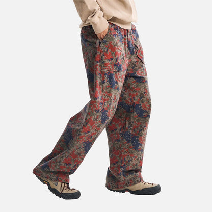 DAXUEN Loose-fitting wide-leg camouflage trousers