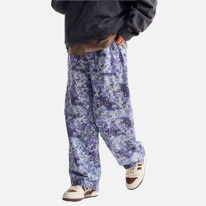DAXUEN Loose-fitting wide-leg camouflage trousers