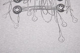 DAXUEN heather grey abstract clef and star graphic long sleeve polo