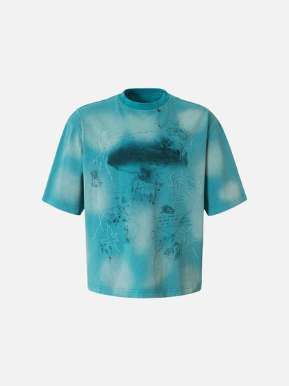 DAXUEN Oversized graphic t-shirt with abstract designs