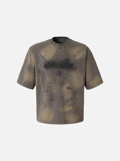 DAXUEN Oversized graphic t-shirt with abstract designs