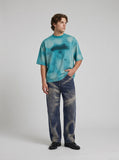 DAXUEN Abstract Cloud Graphic Oversized T-Shirt | DAXUEN — model photo