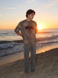 DAXUEN Abstract Cloud Graphic Oversized T-Shirt | DAXUEN — model photo