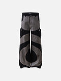 DAXUEN Wide-leg color-block pants with abstract pattern