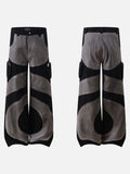 DAXUEN Wide-leg color-block pants with abstract pattern
