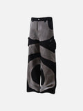 DAXUEN Wide-leg color-block pants with abstract pattern