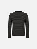 DAXUEN dark grey and black striped abstract graphic long-sleeve t-shirt