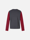 DAXUEN dark grey striped abstract graphic long-sleeve t-shirt