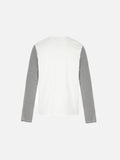 Abstract Dark Grey Striped Henley T-Shirt
