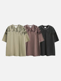 DAXUEN dark charcoal oversized abstract drip print tee