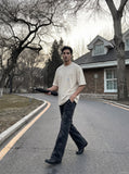 DAXUEN Oversized short-sleeve T-shirt with embroidery — model photo