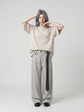 DAXUEN Oversized short-sleeve T-shirt with embroidery — model photo