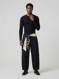 DAXUEN Loose-fitting wide-leg casual pants with abstract graphics — model photo