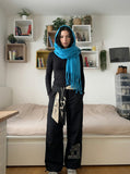 DAXUEN Loose-fitting wide-leg casual pants with abstract graphics — model photo