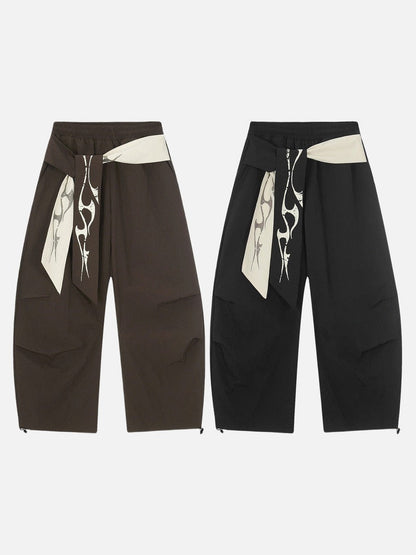 DAXUEN Loose-fitting wide-leg casual pants with abstract graphics