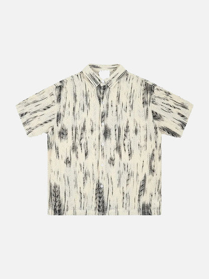 DAXUEN Short-sleeved button-up shirt with abstract print