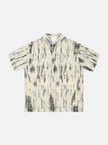 DAXUEN Short-sleeved button-up shirt with abstract print