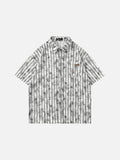 DAXUEN Short-sleeve button-up shirt with abstract graphics