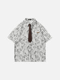 DAXUEN Short-sleeve button-up shirt with abstract graphics