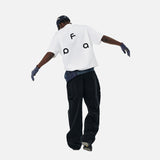 DAXUEN black oversized abstract graphic tee