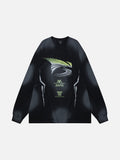 DAXUEN Abstract graphic long sleeve crew-neck top