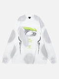 DAXUEN Abstract graphic long sleeve crew-neck top