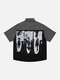 DAXUEN Oversized short-sleeved collared shirt with abstract graphics