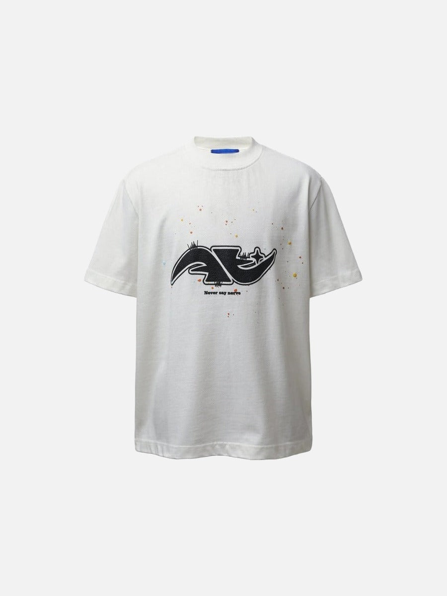 DAXUEN Abstract graphic paint splash short-sleeved T-shirt
