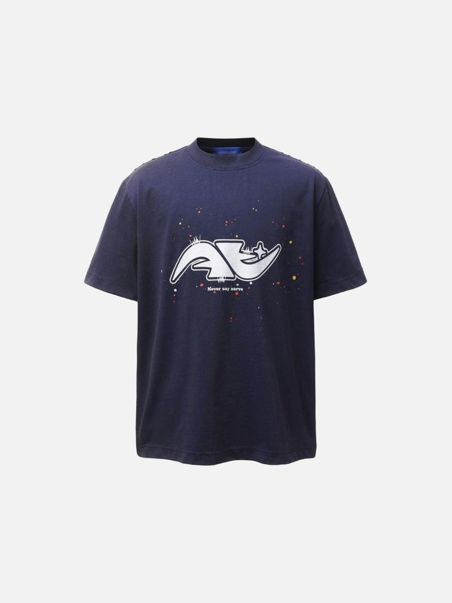DAXUEN Abstract graphic paint splash short-sleeved T-shirt