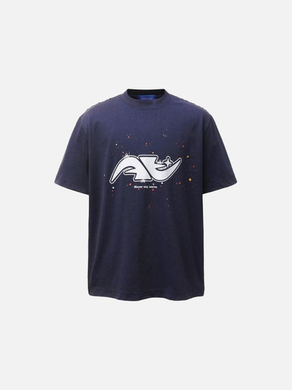DAXUEN Abstract graphic paint splash short-sleeved T-shirt