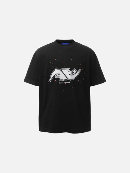 DAXUEN Abstract graphic paint splash short-sleeved T-shirt