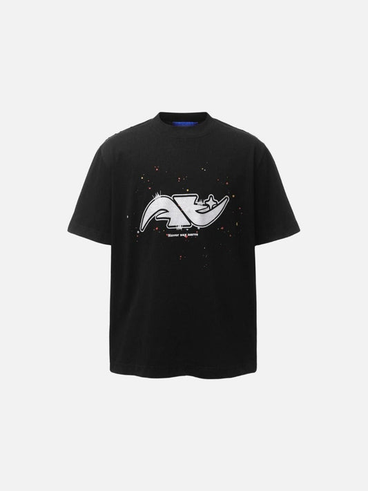 DAXUEN Abstract graphic paint splash short-sleeved T-shirt