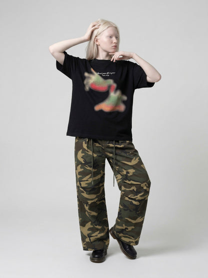 DAXUEN Abstract Graphic Relaxed-Fit T-Shirt — model photo