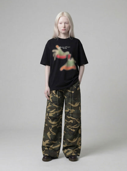 DAXUEN Abstract Graphic Relaxed-Fit T-Shirt — model photo