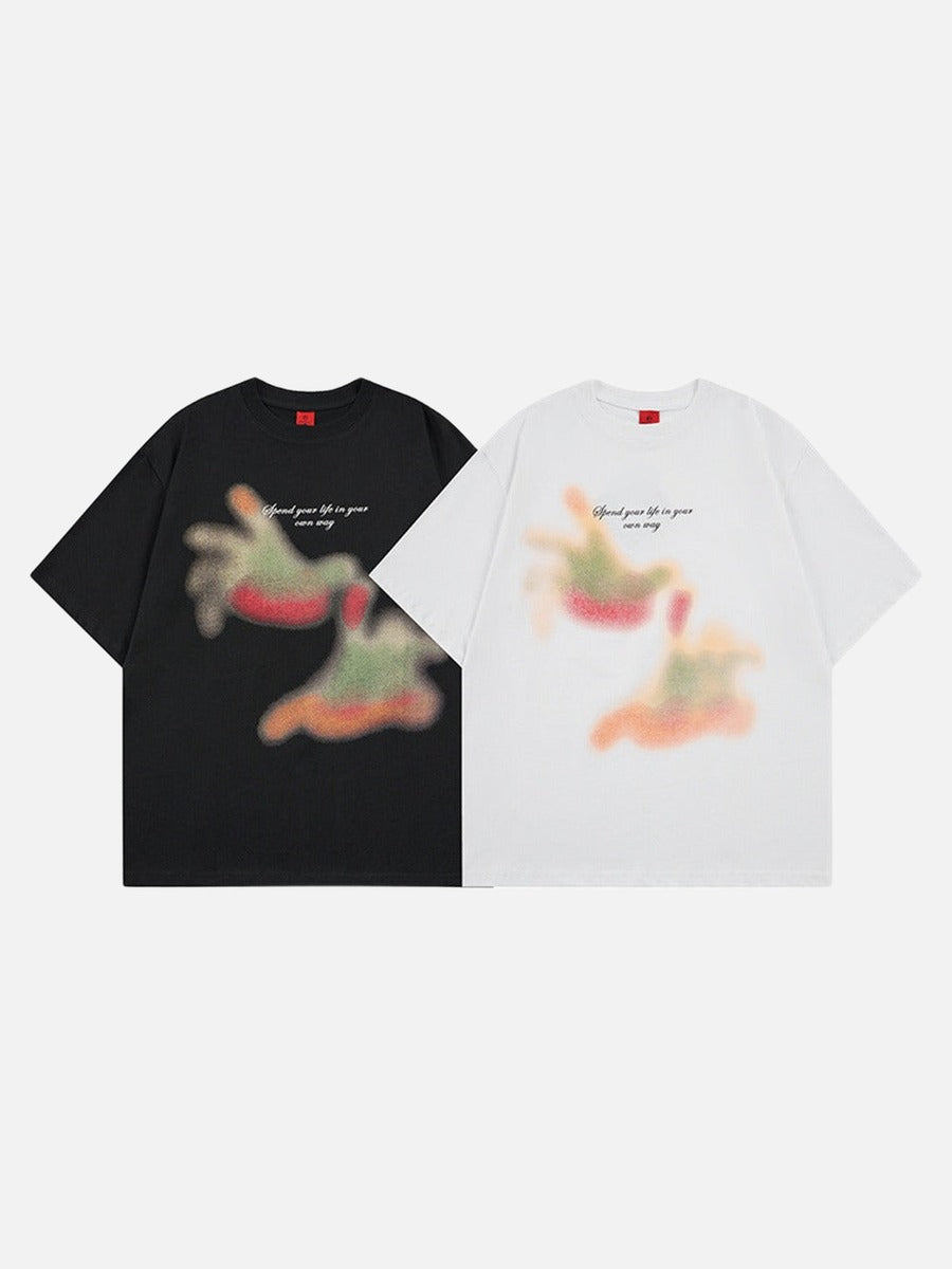 DAXUEN Abstract Graphic Relaxed-Fit T-Shirt