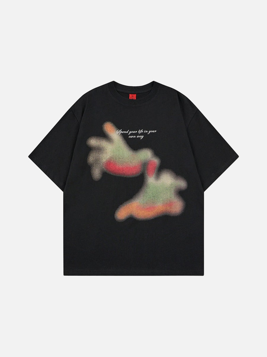 DAXUEN Abstract Graphic Relaxed-Fit T-Shirt