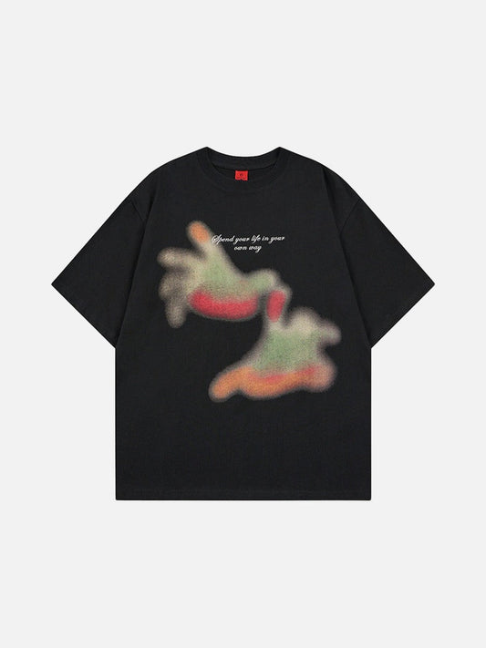DAXUEN Abstract Graphic Relaxed-Fit T-Shirt