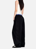 DAXUEN light grey marl wide-leg abstract graphic pants