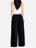 DAXUEN light grey marl wide-leg abstract graphic pants
